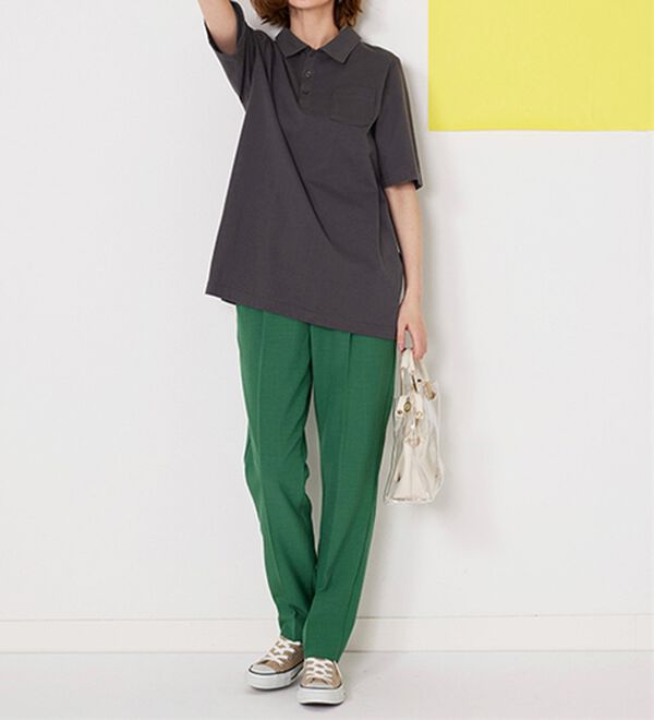 BELLUNA（ベルーナ）の「【ヒンヤリ機能付き＆綿１００％】サマ見えポロチュニック（チュニック）」｜詳細画像