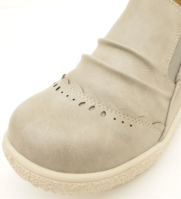 BELLUNA（ベルーナ）の「＜ｍｏｚ＞くるみボタンギャザースリッポン（スリッポン）」｜詳細画像