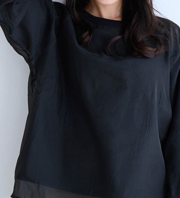 RANAN（ラナン）の「裏起毛シアー素材レイヤードスウェット（カットソー）」｜詳細画像