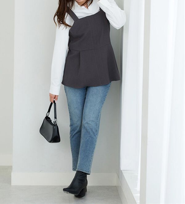 BELLUNA（ベルーナ）の「【2点セット】ウーリッシュ素材ビスチェセットアップ（セットアップ）」｜詳細画像