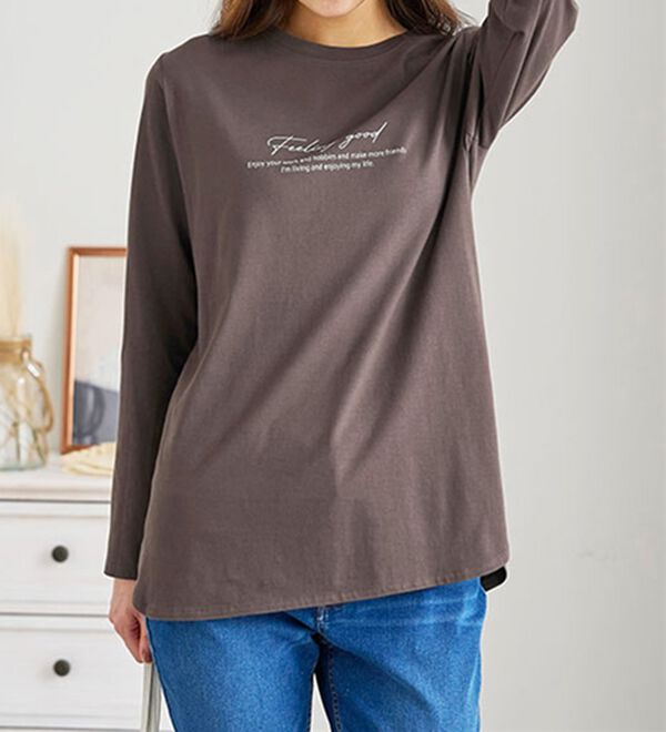 BELLUNA（ベルーナ）の「綿１００％ロゴデザインプルオーバー（カットソー）」｜詳細画像