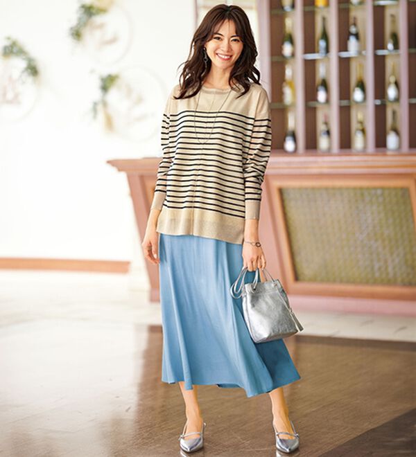 BELLUNA（ベルーナ）の「ふわり軽やかレーヨン素材フレアスカート（ロングスカート）」｜詳細画像