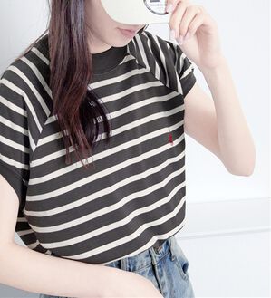 Viola e Viola（ヴィオラ エ ヴィオラ）の「【ビバリーヒルズポロクラブ】ワイドスリーブＴシャツ（Tシャツ）」｜ブラックボーダー