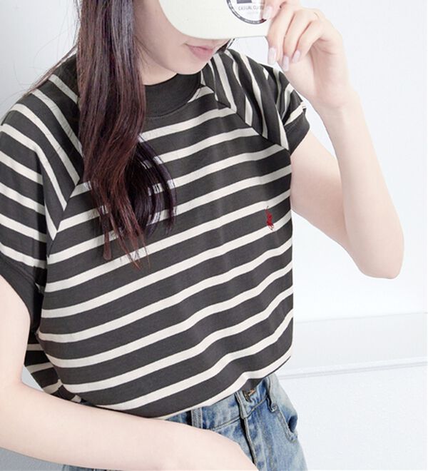 Viola e Viola（ヴィオラ エ ヴィオラ）の「【ビバリーヒルズポロクラブ】ワイドスリーブＴシャツ（Tシャツ）」｜ブラックボーダー