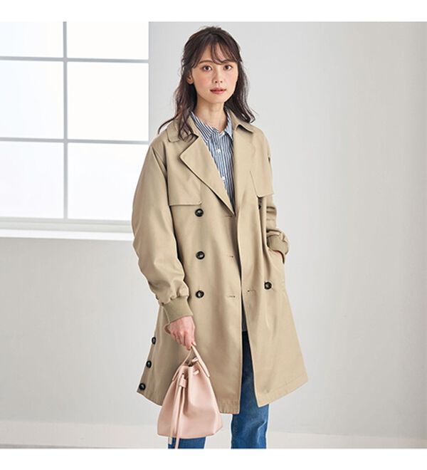 BELLUNA（ベルーナ）の「花粉対策！袖リブ使いトレンチコート（ロングコート）」｜詳細画像