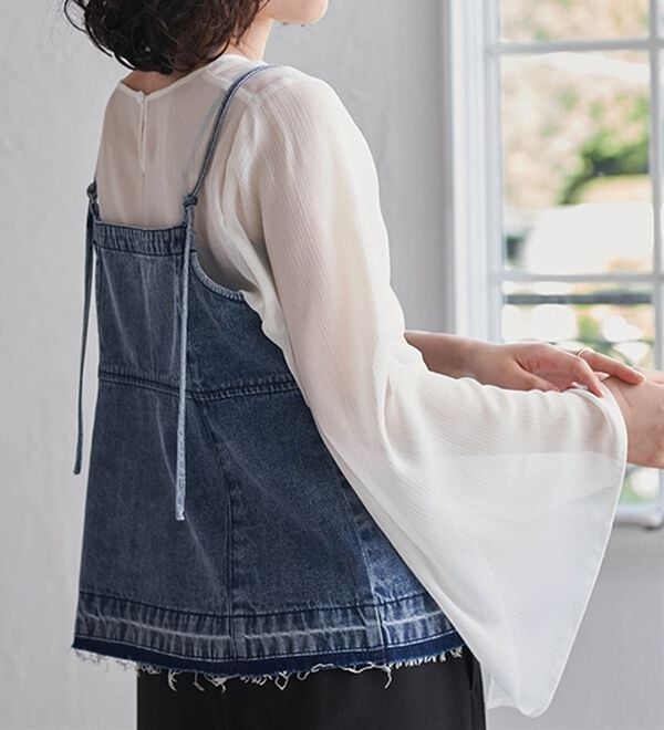RANAN（ラナン）の「デニム素材キャミビスチェ（タンクトップ・キャミソール）」｜詳細画像