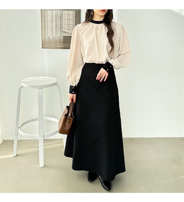 GeeRA（ジーラ）の「前後２ＷＡＹバイカラーブラウス（ブラウス）」｜詳細画像