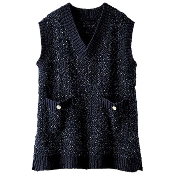 BELLUNA（ベルーナ）の「上品見え！ファンシーニットベスト（ベスト）」｜詳細画像