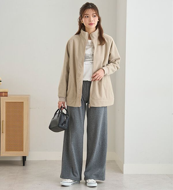 BELLUNA（ベルーナ）の「まるではく毛布！静電防止付裏ファーワイドパンツ（フルレングスパンツ）」｜詳細画像