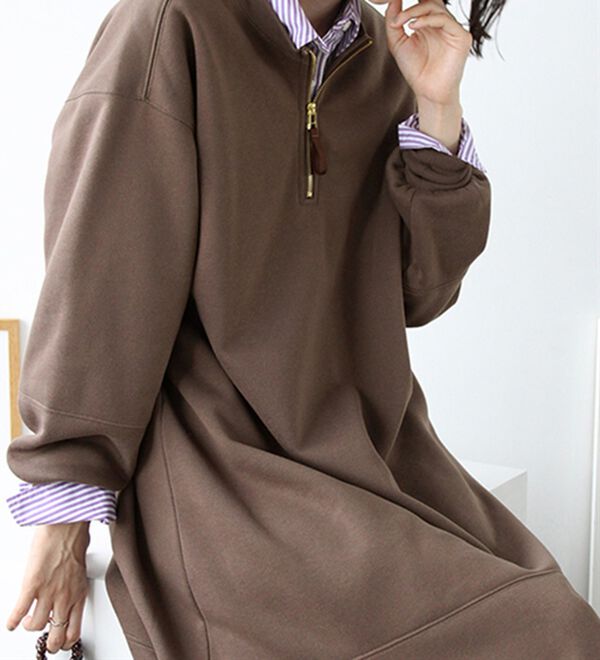 GeeRA（ジーラ）の「前後２ＷＡＹマーメイド裏起毛ワンピース（カットソーワンピース）」｜詳細画像
