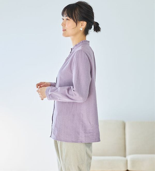 BELLUNA（ベルーナ）の「《ＨｕｇＲｅａｍコットン》フリル衿ブラウス（ブラウス）」｜詳細画像