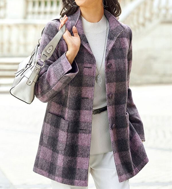 BELLUNA（ベルーナ）の「チェック柄起毛素材ジャケット（その他ジャケット）」｜詳細画像