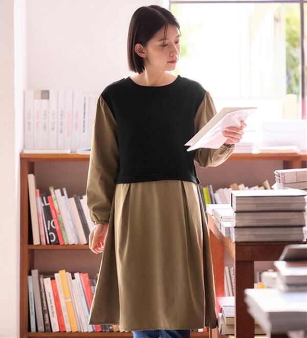 Viola e Viola（ヴィオラ エ ヴィオラ）の「時短コーデ楽ちんドッキングワンピース（ドッキングワンピース）」｜詳細画像