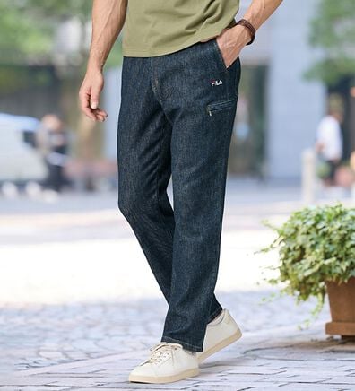 「【２本組】＜フィラ＞サラッと綿麻入りデニム（メンズデニムパンツ）」
