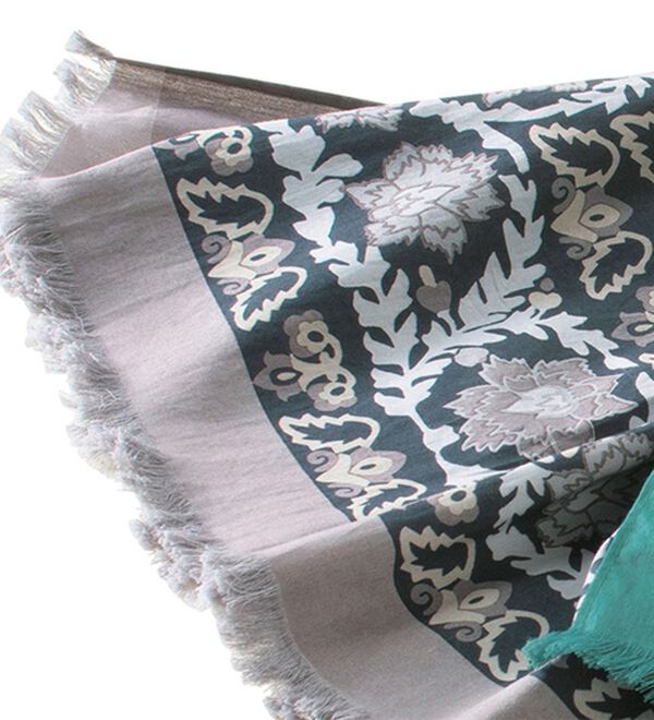 「綿１００％コーデ格上げストール（メンズストール・マフラー）」｜ブラック