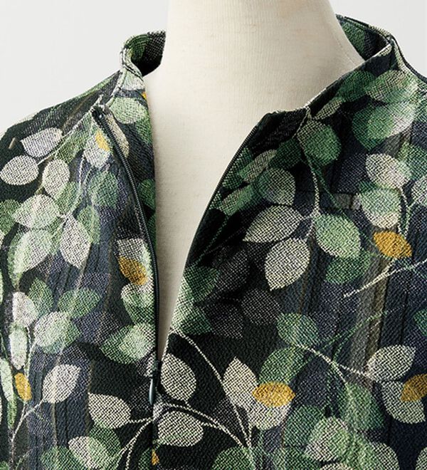 ルフラン（ルフラン）の「ファスナー仕様のニットちりめんブラウス＜麗楽～れいら～＞（ブラウス）」｜詳細画像