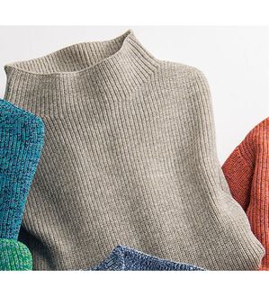 「＜イネド　オム＞杢調ボトルネックセーター（メンズニット・セーター）」｜ベージュ