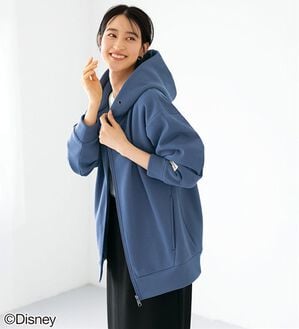 BELLUNA（ベルーナ）の「＜Ｄｉｓｎｅｙ＞【ミッキー】アップリケデザインゆるパーカー（ブルゾン）」｜スモークブルー