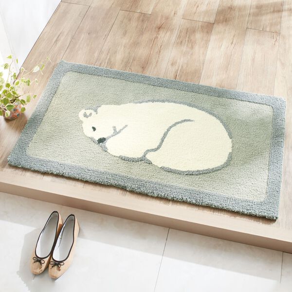 「マイクロファイバーフック玄関マット「しろくま」（玄関マット）」｜詳細画像