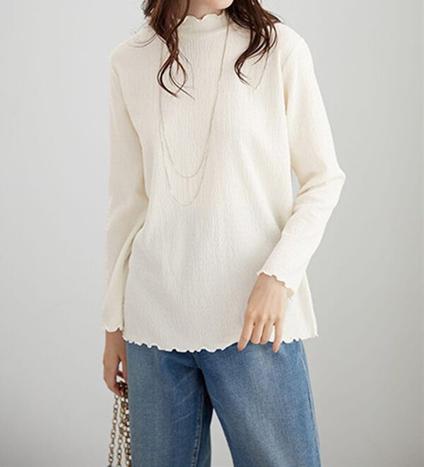 BELLUNA（ベルーナ）の「ジャカード素材メローデザインプルオーバー（カットソー）」｜詳細画像