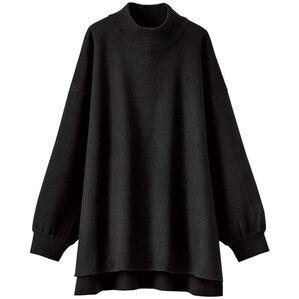 BELLUNA（ベルーナ）の「パフ袖ハイネックニットプルオーバー（ニット・セーター）」｜黒