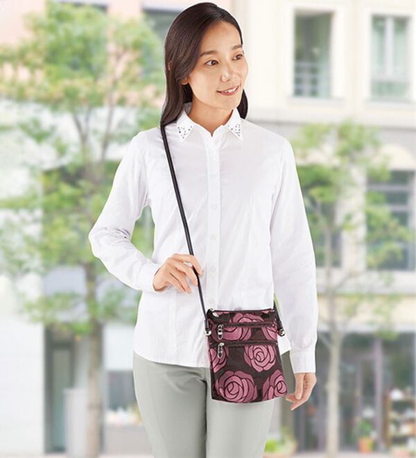 「桐生ジャカード　２段ファスナー付ポシェット（ショルダーバッグ）」｜詳細画像