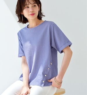 BELLUNA（ベルーナ）の「サッカー素材裾ボタンプルオーバー（カットソー）」｜詳細画像