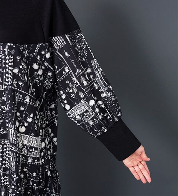 BELLUNA（ベルーナ）の「【Ｌａｇｒｉｌｕａ】ニット切替プリントワンピース（プリントワンピース）」｜詳細画像