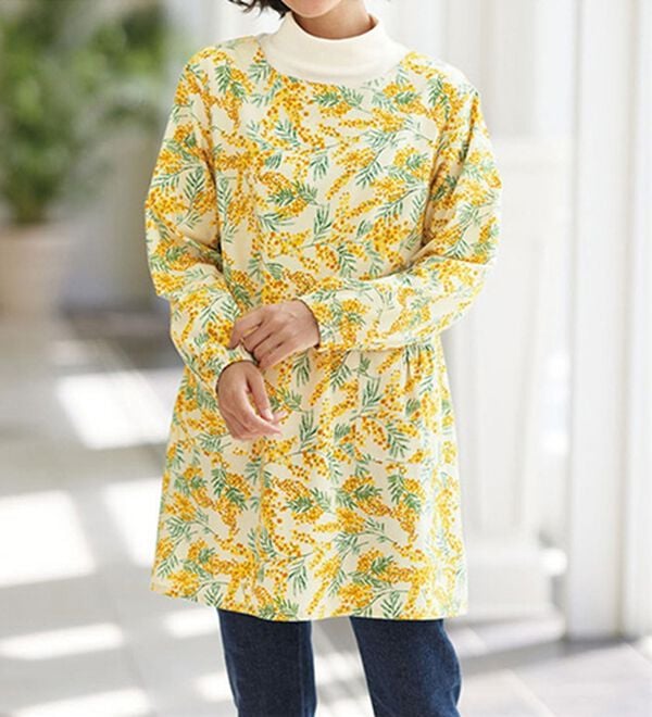 BELLUNA（ベルーナ）の「綿１００％素材おしゃれなかっぽうチュニック（パジャマ・ルームウェア）」｜詳細画像