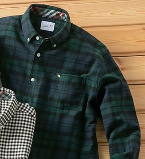 「＜アーノルド　パーマー＞ふっくら仕立てのビエラ起毛シャツ（メンズシャツ）」｜ブラックウォッチ