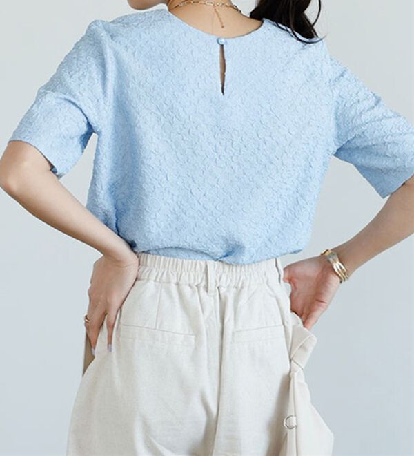 GeeRA（ジーラ）の「ふくれジャカードテクスチャーブラウス（ブラウス）」｜詳細画像