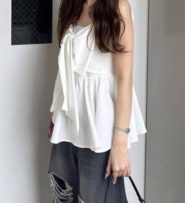 GeeRA（ジーラ）の「オリジナルパットダメージワイドデニム（ワイドパンツ・ガウチョ）」｜詳細画像