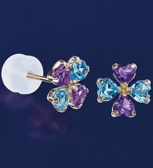 BELLUNA（ベルーナ）の「１０金天然石クローバーピアス（イヤリング・ピアス）」｜1