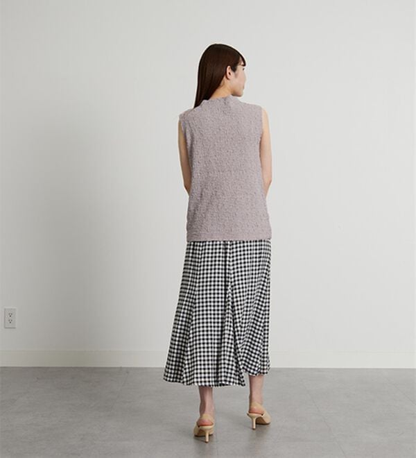 BELLUNA（ベルーナ）の「クラッシュジャカードハイネックプルオーバー・タンクトップ（カットソー）」｜詳細画像
