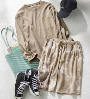 YU'NOW（ユナウ）の「【上下２点セット】ＵＳＡコットンＴシャツ＆パンツセット＜ユニセックス＞（パジャマ・ルームウェア）」｜詳細画像