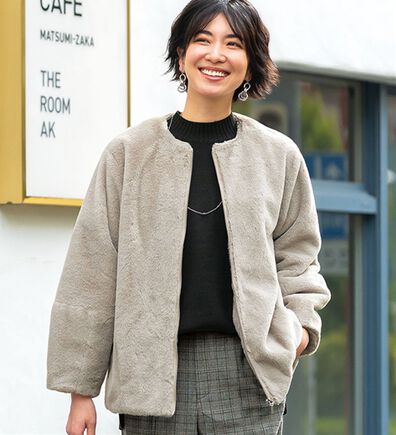 BELLUNA（ベルーナ）の「すっきり高見え！大人のファージャケット（その他ジャケット）」