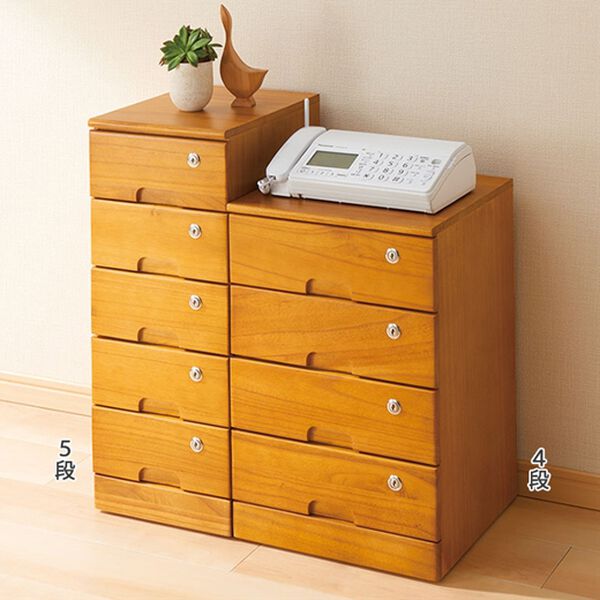 全段鍵付！天然木リビングチェスト - ベルーナ【公式】