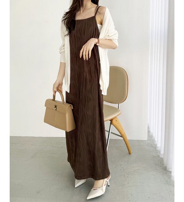 GeeRA（ジーラ）の「ウェーブジャガードキャミワンピース（その他ワンピース）」｜詳細画像