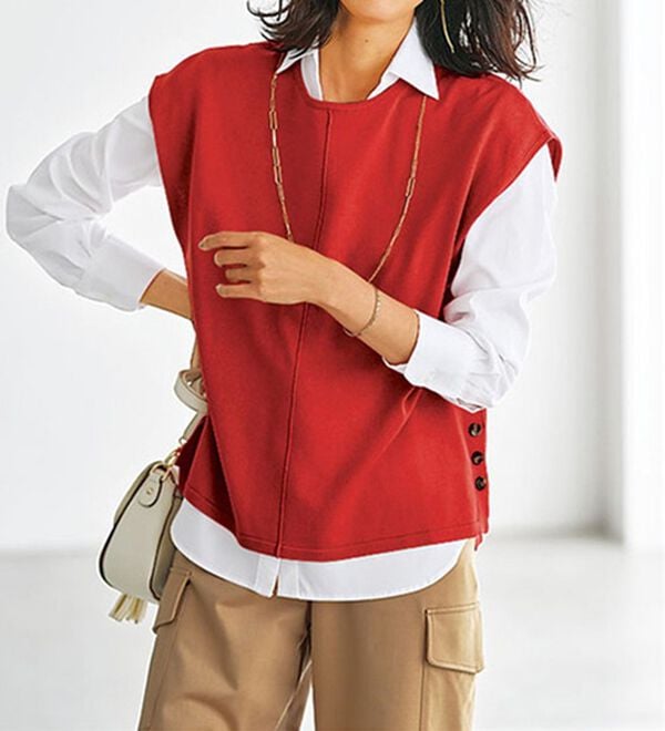 BELLUNA（ベルーナ）の「ベスト付ニットチュニックアンサンブル（アンサンブル）」｜詳細画像