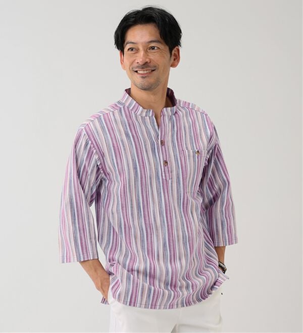 「ざっくり木綿のゆったりリラックスシャツ（メンズシャツ）」｜詳細画像