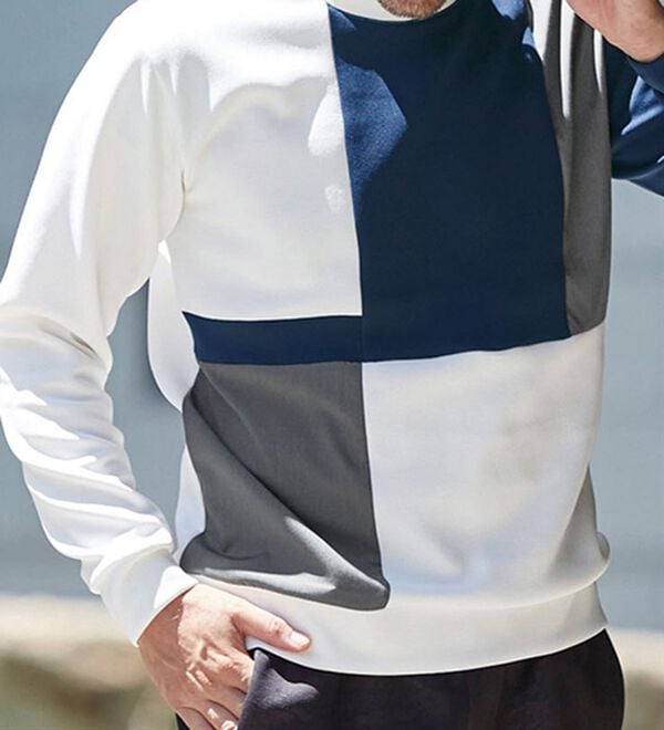 「パネル切替ミラノリブトレーナー（メンズトレーナー）」｜詳細画像