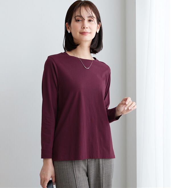 BELLUNA（ベルーナ）の「綿１００％大人顔サマ見えプルオーバー（カットソー）」｜詳細画像