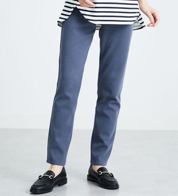 BELLUNA（ベルーナ）の「あったか！裏フリースストレッチパンツ（フルレングスパンツ）」｜ダスティブルー