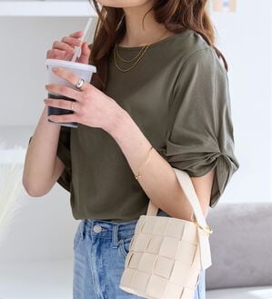 Viola e Viola（ヴィオラ エ ヴィオラ）の「綿１００％袖タックＴシャツ（Tシャツ）」｜詳細画像