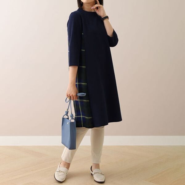 BELLUNA（ベルーナ）の「チェック柄切替ワンピース（その他ワンピース）」｜詳細画像