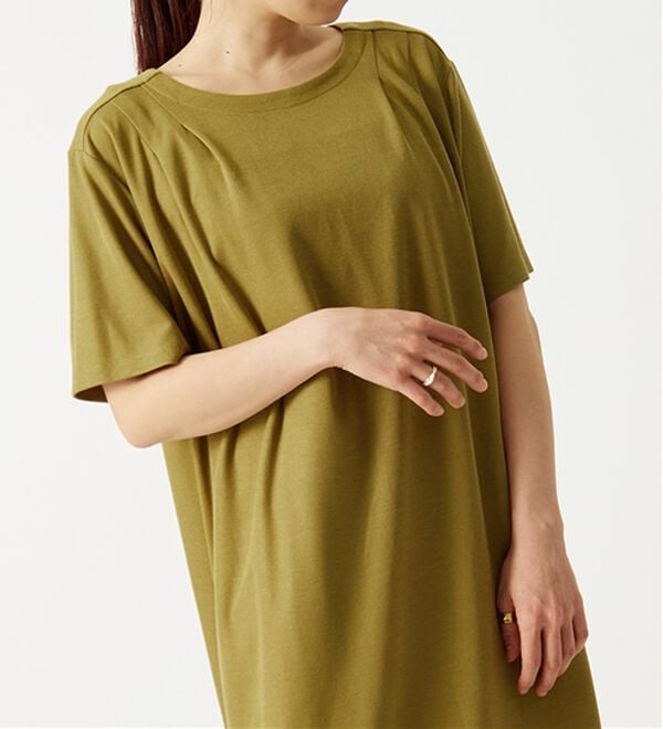 BELLUNA（ベルーナ）の「【接触冷感】かのこ素材タックデザインチュニックワンピース（その他ワンピース）」｜詳細画像