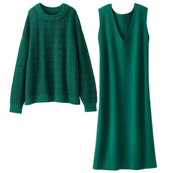 BELLUNA（ベルーナ）の「ジャカード素材ワンピースアンサンブル（アンサンブル）」｜詳細画像