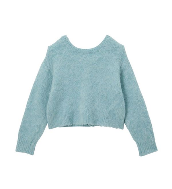 GeeRA（ジーラ）の「前後２ｗａｙクルーネックシャギーショートカーディガン（ニットカーディガン）」｜詳細画像