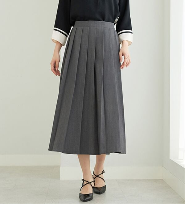 BELLUNA（ベルーナ）の「ボックスプリーツロング丈スカート（ロングスカート）」｜詳細画像