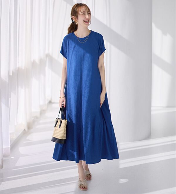 alotta（アロッタ）の「【４つの機能付】ひんやり楽ちん快適！フレアーワンピース（カットソーワンピース）」｜詳細画像